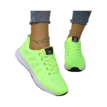 Imagem de Tênis Casuais Respiráveis Em Malha Para Mulheres, Sapatos De Plataform