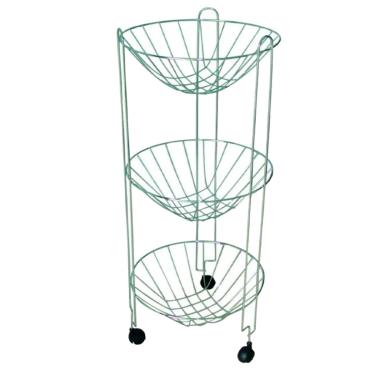 Imagem de Fruteira Tripla Redonda Com Rodas 68x30cm