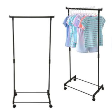 Imagem de Arara Para Roupas Cabideiro Com Rodinha 1,30x65x34 cm Closet Movel Reg