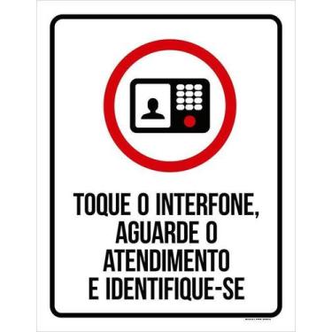 Imagem de Kit 3 Placa Acm Toque Interfone Aguarde Atendimento 18X23 - Sinalizo