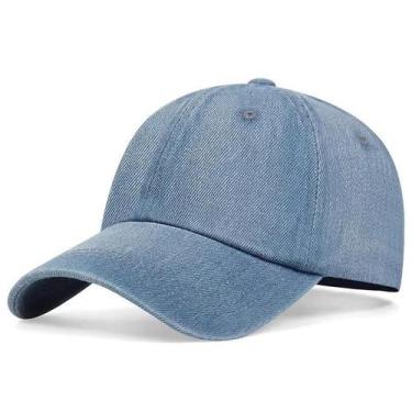 Imagem de Boné de Beisebol Jeans Unissex - Chapéu Casual Ajustável com Proteção 