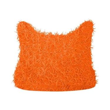 Imagem de Gorro Unissex De Inverno Estilo Hip Hop Com Orelhas De Gato Desgastada