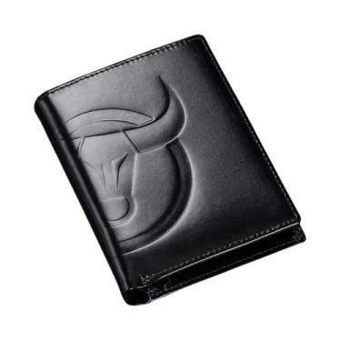 Imagem de Carteira Masculina RFID BULLCAPTAIN Em Couro Genuíno Com Grande Logoti