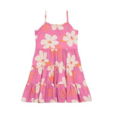 Imagem de Vestido infantil menina de flores colorido Brandili -Rosa-Feminino