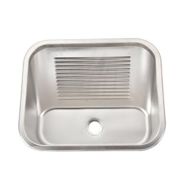 Imagem de Tanque de Lavanderia Tanque Lavanderia 55 X 45 de Embutir e Sobrepor Aço Inox 201 com V...
