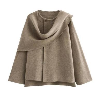 Imagem de Parka De Inverno Feminina Com Forro De Pelúcia, Cachecol Assimétrico, 