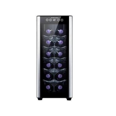 Imagem de Adega Electrolux 12 Garrafas com LED 1 Portas - ACB12, Preto e Prata, 