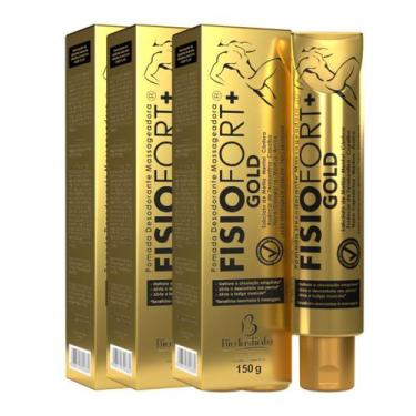 Imagem de Kit 3 Pomada Desodorante Massageadora Fisiofort + Gold 150g - Bio Inst