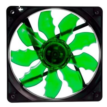 Imagem de Cooler Fan 4 Leds 120 x 120 x 25mm Sleeve OEX Game F10 Verde