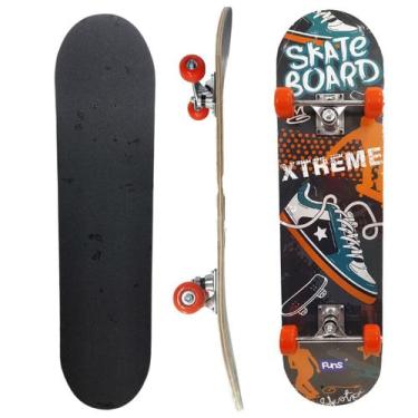 Imagem de Skate Board Infantil Funs Para Iniciante Esporte Suporta Até 50Kg 1117