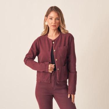 Imagem de Jaqueta Casaqueto Jeans Iris - Bloom, Bordô burgundy, M