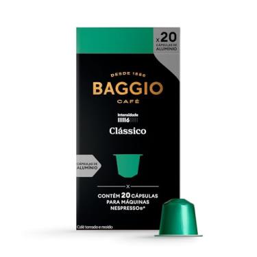 Imagem de Cápsulas de Café Clássico Baggio Café, compatível com Nespresso, contém 20 cápsulas