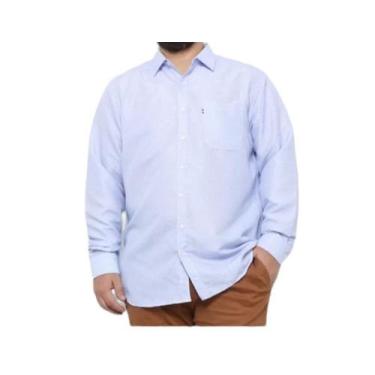 Imagem de Camisa Social Manga Longa Plus Size 578014 Masculina c/bolso diferenci