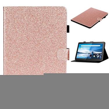 Imagem de Capa para tablet Lenovo Tab M10 TB-X605F / X505 Capa de couro flip horizontal com glitter brilhante com suporte e compartimentos para cartões (cor: ouro rosa)