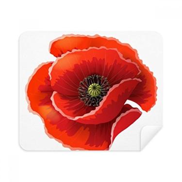 Imagem de Pintura de flor vermelha Big Corn Pano de limpeza Limpador de tela 2 peças Tecido de camurça