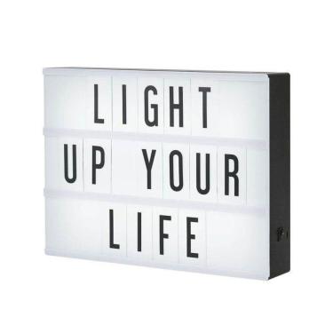 Imagem de Luminária Led Light Box A4 + 96 Letras Números Ícones
