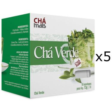 Imagem de Chá Verde Kit com 5 Caixas de 10 Sachês cada