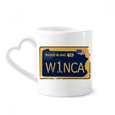 Imagem de Placa de licença EUA American Car Number Caneca Café Cerâmica Copos Copo Coração Vidro