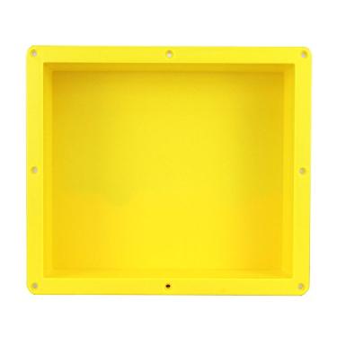 Imagem de Pronto para azulejos à prova d 'água à prova de vazamento banheiro recesso nicho de chuveiro – organizador de prateleira de banheiro único para armazenamento de shampoo e higiene – instalação de montagem nivelada, 16" x 14" Single Shelf, Yellow