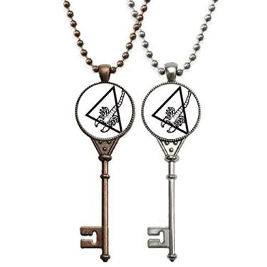 Imagem de OFFbb-USA Colar de chave com pingente de escorpião natural para decoração de casais