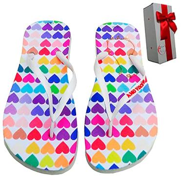 Imagem de Dia dos namorados! Chinelos femininos"COMAMOR" Únicos com mensagens pensados para presente! AMO VOCÊ/KIT: Chinelos + Tornozeleira + Embalagem para presente ! qualidade top!