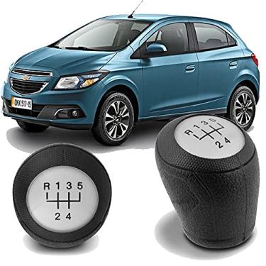 Imagem de Bola de Câmbio Manopla Onix Prisma Spin Cobalt Sonic 2013 a 2020 Preta Lente Prata