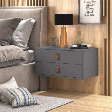 Imagem de Unic 60cm: Mesa de Cabeceira de Luxo Cor Cinza