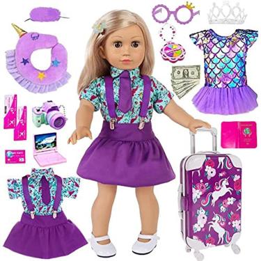 Imagem de Conjunto de roupas de boneca para bonecas de 18&quot; e acessórios (25 unidades)
