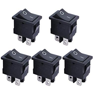 Imagem de mxuteuk 5 Pcs Snap-In Dpst Rocker Switch Toggle Power Ac 250V 6A 125V 10A, Uso Para Carro Auto Barco Eletrodomésticos Mxu1-4-201 4 Pinos Preto Liga-Desliga