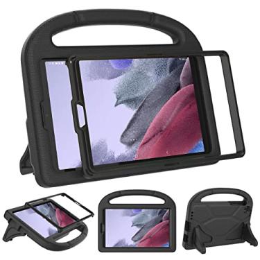 Imagem de SUPLIK Capa infantil para tablet Samsung Galaxy Tab A9 22.1 cm 2023 / Tab A7 Lite 2021 22.1 cm, integrada com protetor de tela, capa protetora durável à prova de choque leve com suporte, preta