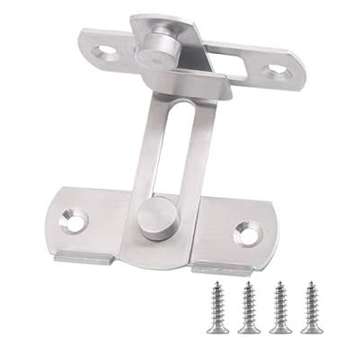 Imagem de Tunish Fechadura de porta de celeiro deslizante grande trava de porta de segurança para armário de vinho banheiro externo garagem jardim porta de armário (prata 90 graus)