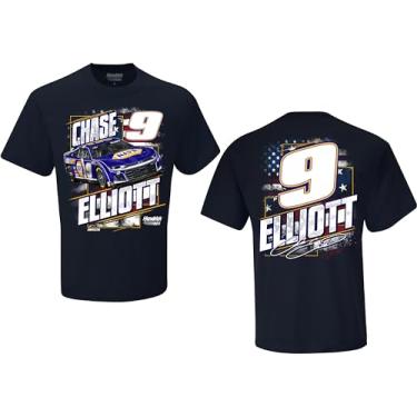 Imagem de Camiseta Chase Elliott #9 NASCAR 2024 NAPA Stars and Stripes Patriotic Classic Navy, Azul marino, G