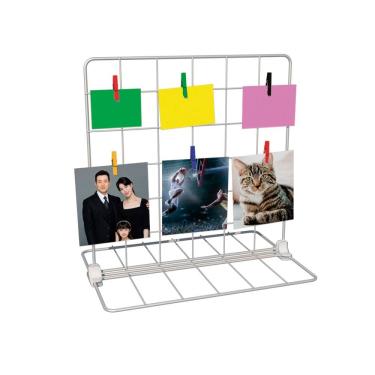 Imagem de Memory Board de Mesa Painel de Fotos e Recados Decoração Quarto Escritório 30x30 com Prendedores