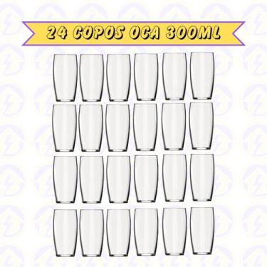 Imagem de Jogo 24 Copos Oca 300 ML Transparente Elegante Bebibas Sucos - NADIR F