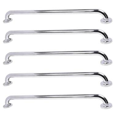 Imagem de Alça Apoio 60cm Inox Kit 5 Uni Barra Suporte Anti Queda Idoso Deficien