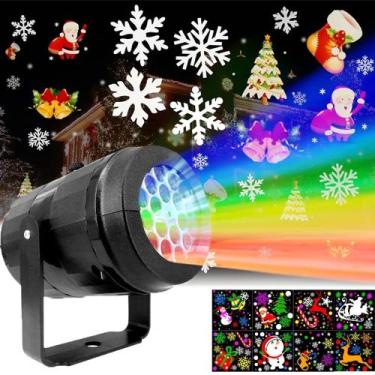Imagem de Projetor Led Desenhos Natalinos Laser decoração de natal luz colorida 