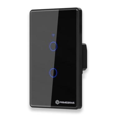 Imagem de Interruptor Inteligente 2 Botões Primebras Preto 110V 220V