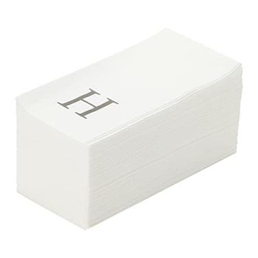 Imagem de Guardanapo de papel branco com letra H retangular Luxenap - Air Laid, Sans Serif Font - 38 cm x 20 cm - caixa de 50 unidades