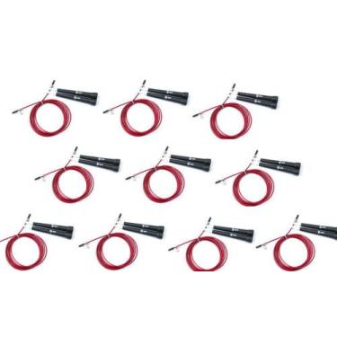 Imagem de Kit com 10 Cordas Speed Rope Simples com Rolamento Odin Fit Vermelho
