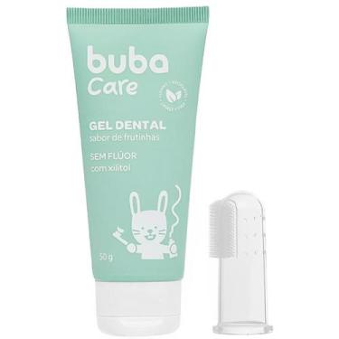 Imagem de Gel Dental 50g Infantil Sem Flúor + Escova Massageadora Bebê Buba Sabo