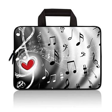 Imagem de HYUTOTA 11 11,6 12 12,1 12,1 12,5 polegadas Bolsa para laptop Chromebook Notebook Ultrabook Bag Tablet Capa de neoprene para Apple MacBook Air, Samsung, Google, Acer, HP, DELL, Lenovo Asus (Musical)