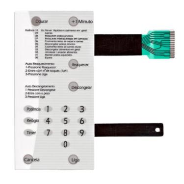 Imagem de Membrana teclado Para Microondas Brastemp Bmp 31 Com Dourar Branca 9.7