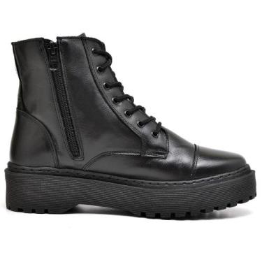 Imagem de Coturno bota estilo blogueira tratorado linda - Q&A, Preto, 35