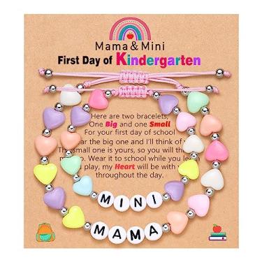 Imagem de UNGENT THEM Pulseira First Day of School Mom and Daughter Back to School Bracelet Mommy and Me, Mother Daughter Pulseiras de volta às aulas Presentes para filha e meninas, Nylon, Sem pedras preciosas