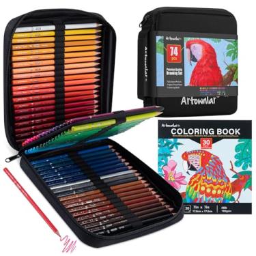 Imagem de Artownlar Premium 72 Colored Pencils with Coloring Books Set, Artist Soft Core Vibrant Colors, Blending Shading Drawing Sketching Art Supplies, Oil Based Gift Case for Adults Kids Teens.