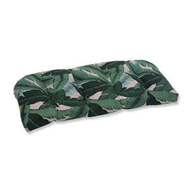 Imagem de Pillow Perfect Almofada de namoradeira adornada para uso externo/interno, 48 cm x 111 cm, palmeiras capri verdes balançando