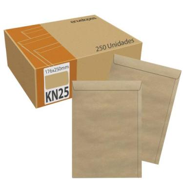 Imagem de Envelope 176 x 250 mm Saco Kraft  KN 25 Pardo 250 Unidades - Reipel