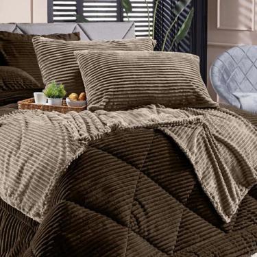 Imagem de Kit de Peseira Canelada Denver com Fronhas 03 Peças em Tecido Canelado