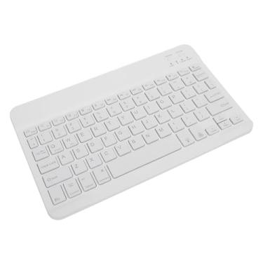 Imagem de Teclado Dobrável BT Travel, RGB 3 ColorsBackLit 10 Polegadas Recarregável Ultra Slim Dobrando o Teclado Ergonômico Função de Espera para Android Tablet PC PC (Branco)