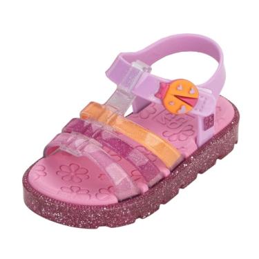 Imagem de Sandália Infantil Menina Conforto Brilho Joaninha Zaxynina